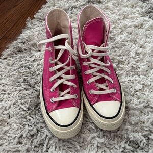 Converse Pink and White High-Tops women sz 6